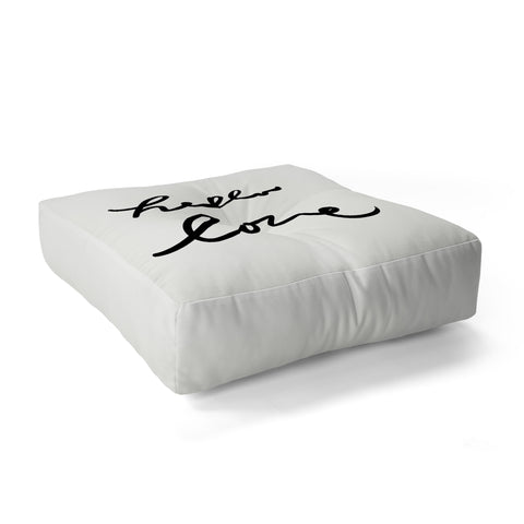 Lisa Argyropoulos Hello Love On White Floor Pillow Square