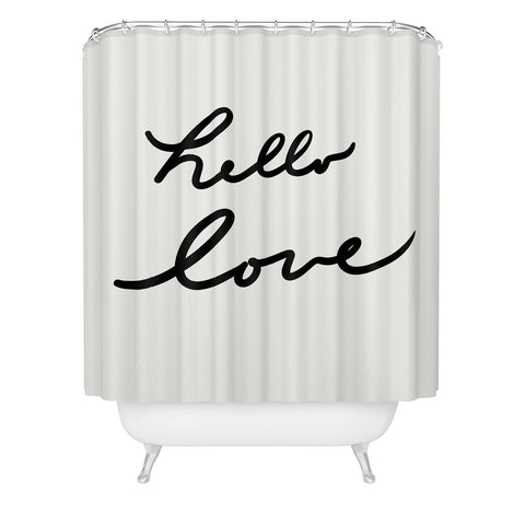 Lisa Argyropoulos Hello Love On White Shower Curtain