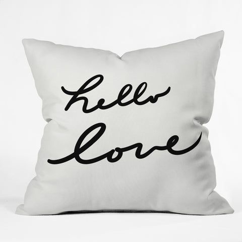 Lisa Argyropoulos Hello Love On White Outdoor Throw Pillow