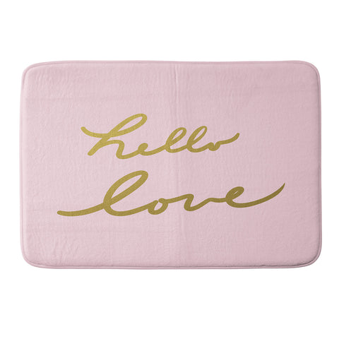 Lisa Argyropoulos hello love pink Memory Foam Bath Mat