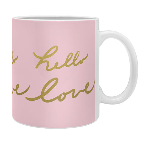 Lisa Argyropoulos hello love pink Coffee Mug