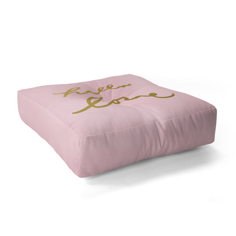 Lisa Argyropoulos hello love pink Floor Pillow Square