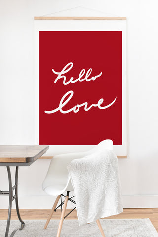 Lisa Argyropoulos hello love red Art Print And Hanger