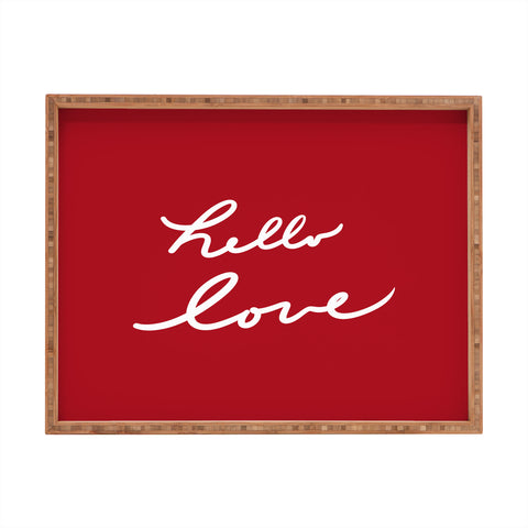 Lisa Argyropoulos hello love red Rectangular Tray