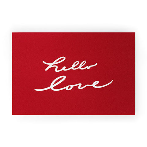 Lisa Argyropoulos hello love red Welcome Mat