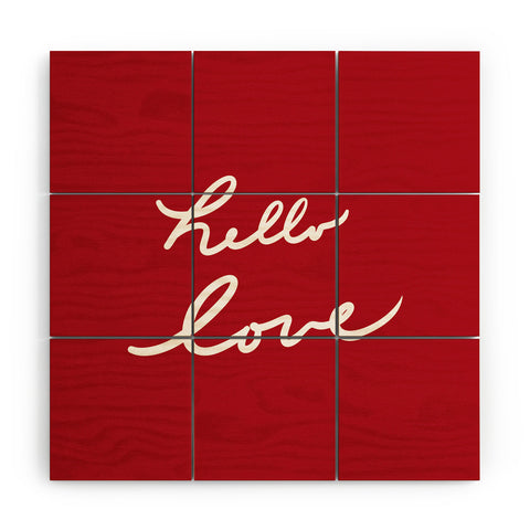 Lisa Argyropoulos hello love red Wood Wall Mural