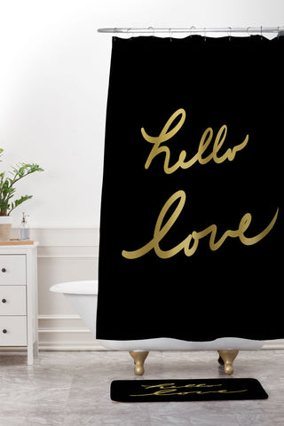 Lisa Argyropoulos hello love Shower Curtain And Mat