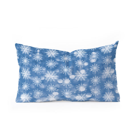 Lisa Argyropoulos Holiday Blue and Flurries Oblong Throw Pillow