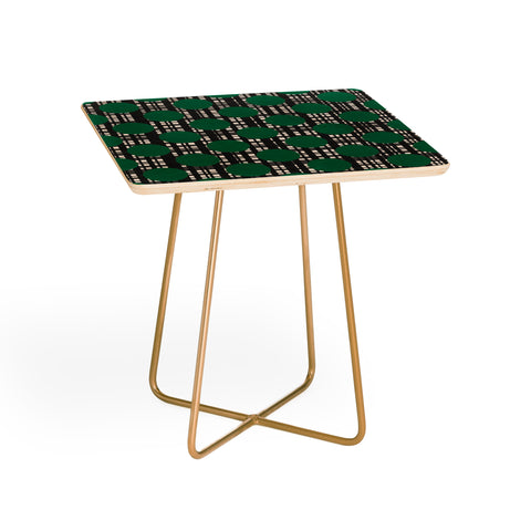 Lisa Argyropoulos Holiday Plaid and Dots Green Side Table