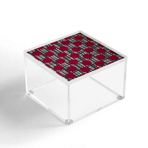 Lisa Argyropoulos Holiday Plaid and Dots Red Acrylic Box