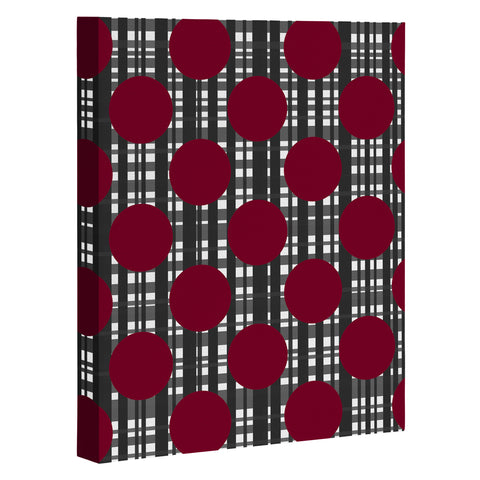 Lisa Argyropoulos Holiday Plaid and Dots Red Art Canvas