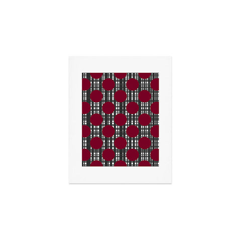 Lisa Argyropoulos Holiday Plaid and Dots Red Art Print