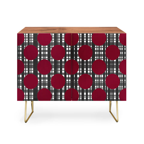 Lisa Argyropoulos Holiday Plaid and Dots Red Credenza