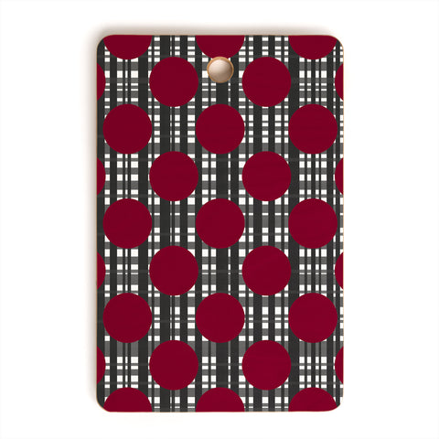 Lisa Argyropoulos Holiday Plaid and Dots Red Cutting Board Rectangle