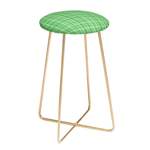 Lisa Argyropoulos Holly Green Plaid Counter Stool