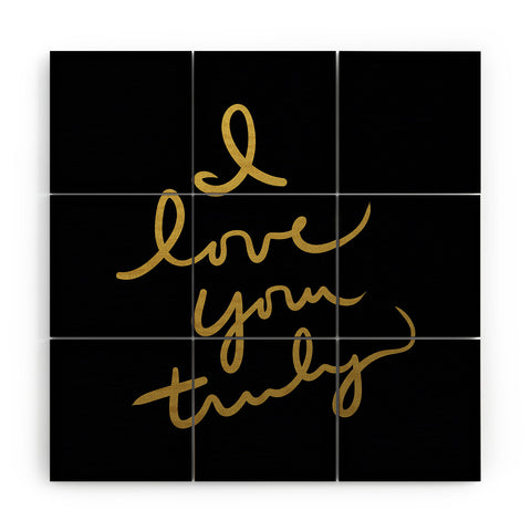 Lisa Argyropoulos I Love You Truly in Black Wood Wall Mural