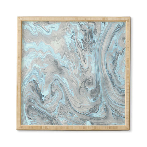 Lisa Argyropoulos Ice Blue and Gray Marble Framed Wall Art