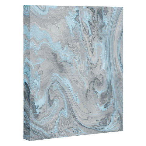 Lisa Argyropoulos Ice Blue and Gray Marble Art Canvas