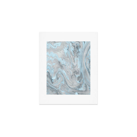 Lisa Argyropoulos Ice Blue and Gray Marble Art Print