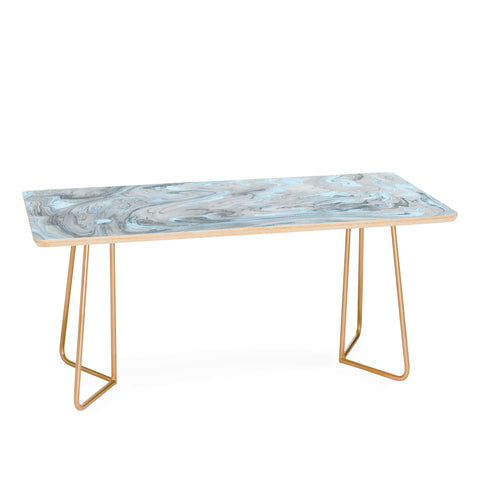 Lisa Argyropoulos Ice Blue and Gray Marble Coffee Table