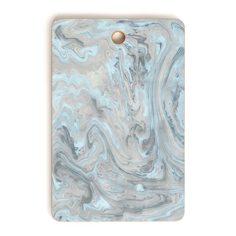 Lisa Argyropoulos Ice Blue and Gray Marble Cutting Board Rectangle