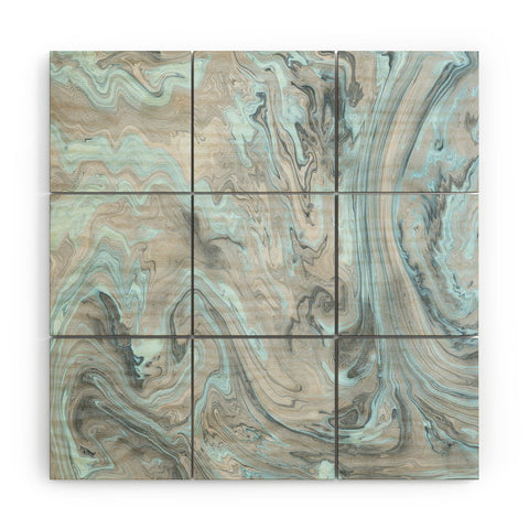 Lisa Argyropoulos Ice Blue and Gray Marble Wood Wall Mural
