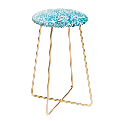 Lisa Argyropoulos Intricate Ombre Blue Counter Stool