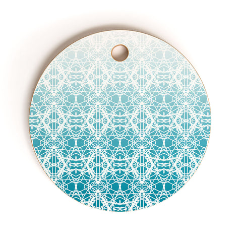 Lisa Argyropoulos Intricate Ombre Blue Cutting Board Round
