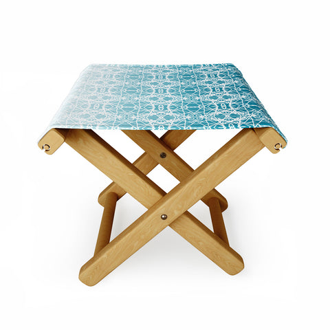 Lisa Argyropoulos Intricate Ombre Blue Folding Stool