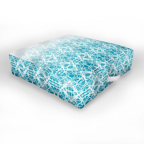 Lisa Argyropoulos Intricate Ombre Blue Outdoor Floor Cushion