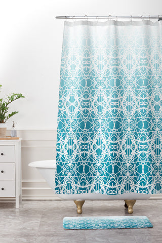 Lisa Argyropoulos Intricate Ombre Blue Shower Curtain And Mat