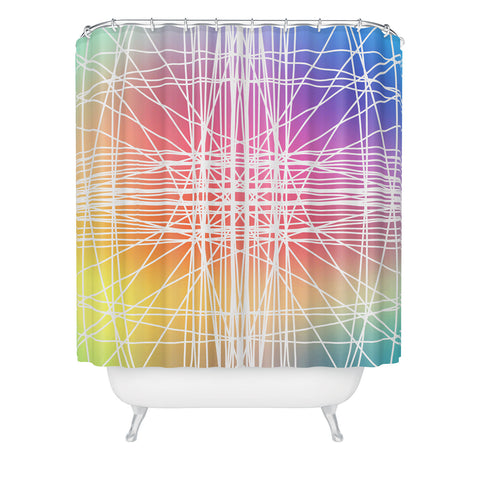 Lisa Argyropoulos Linear Colorburst Shower Curtain