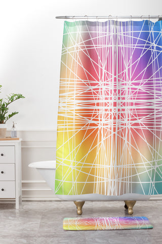 Lisa Argyropoulos Linear Colorburst Shower Curtain And Mat