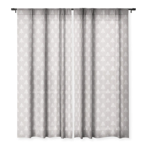 Lisa Argyropoulos Linear Trees Neutral Sheer Window Curtain