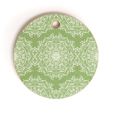 Lisa Argyropoulos Lotus and Green Cutting Board Round