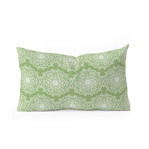 Lisa Argyropoulos Lotus and Green Oblong Throw Pillow