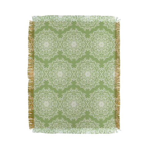 Lisa Argyropoulos Lotus and Green Throw Blanket