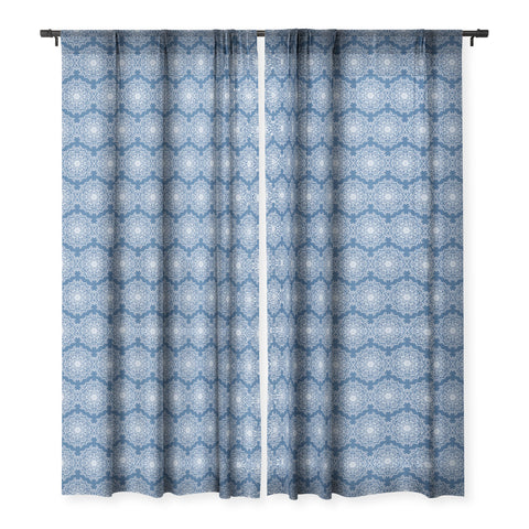 Lisa Argyropoulos Lotus II Blue Sheer Window Curtain