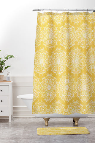 Lisa Argyropoulos Lotus II Golden Shower Curtain And Mat