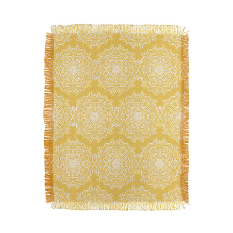 Lisa Argyropoulos Lotus II Golden Throw Blanket