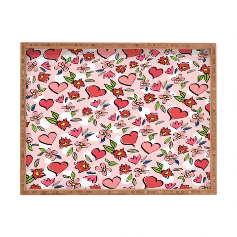 Lisa Argyropoulos Love Flowers And Dots Rectangular Tray