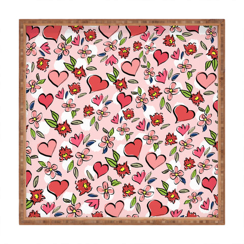 Lisa Argyropoulos Love Flowers And Dots Square Tray