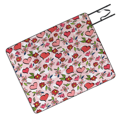 Lisa Argyropoulos Love Flowers And Dots Picnic Blanket