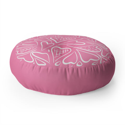 Lisa Argyropoulos Love is in the Air Rose Pink Floor Pillow Round