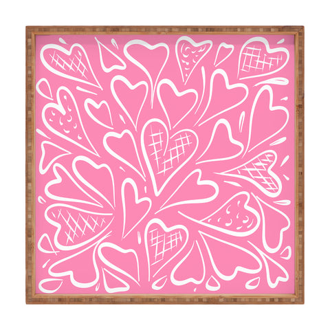 Lisa Argyropoulos Love is in the Air Rose Pink Square Tray