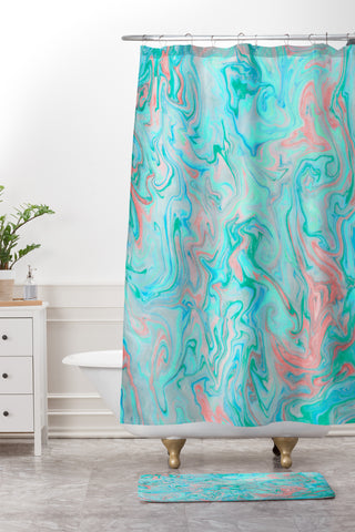 Lisa Argyropoulos Marble Twist Shower Curtain And Mat