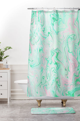 Lisa Argyropoulos Marble Twist Spring Shower Curtain And Mat