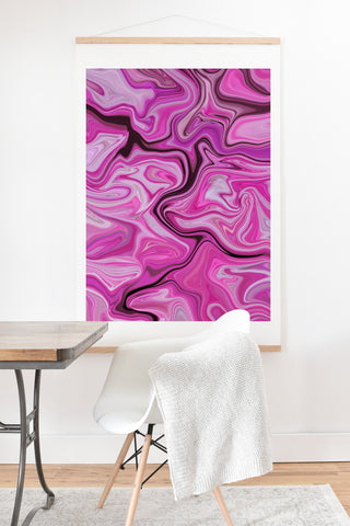 Lisa Argyropoulos Marbled Frenzy Glamour Pink Art Print And Hanger