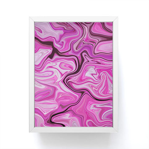 Lisa Argyropoulos Marbled Frenzy Glamour Pink Framed Mini Art Print