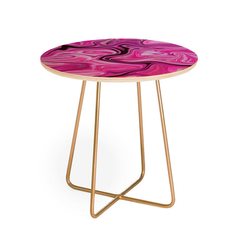 Lisa Argyropoulos Marbled Frenzy Glamour Pink Round Side Table